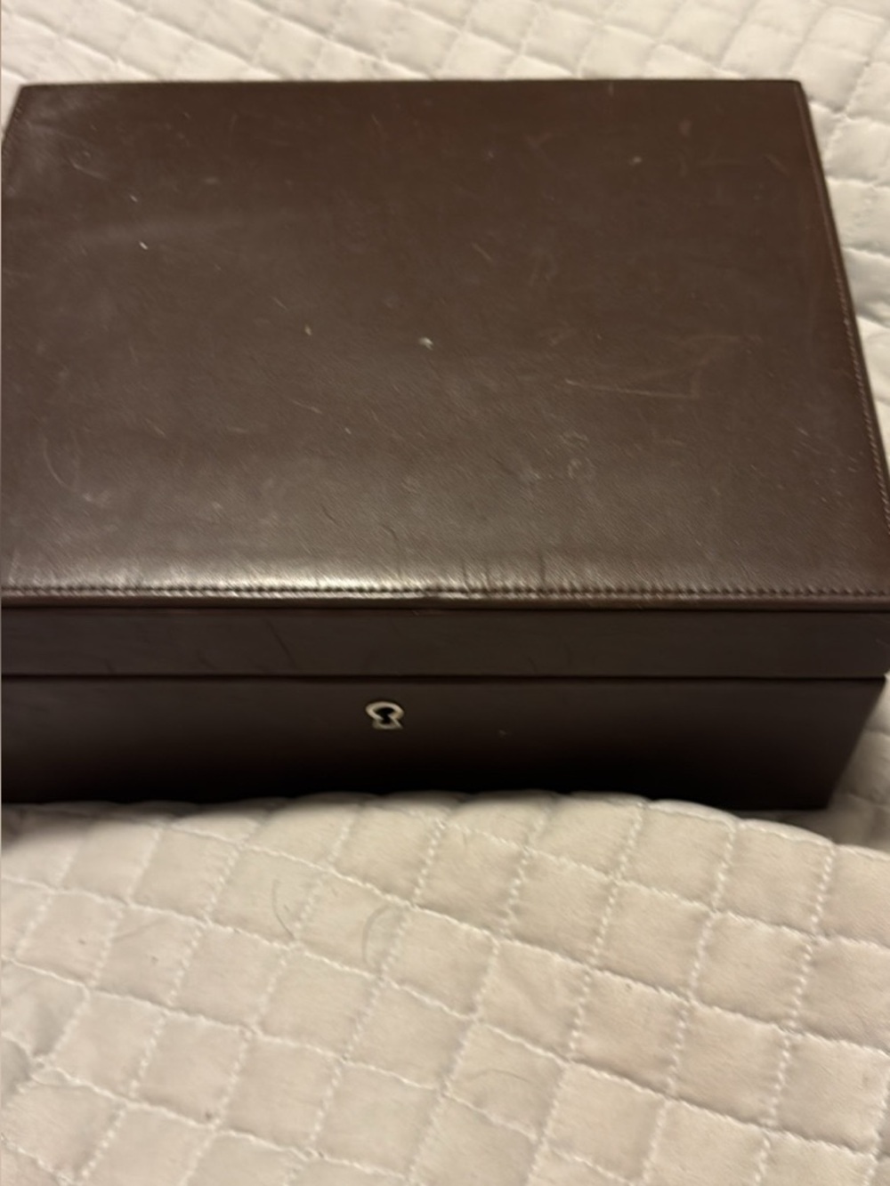 Coach Leather Jewelry Box in Dark Brown